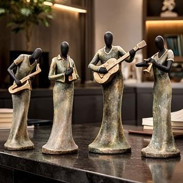 abstract musician figurines modern art showpiece living room office decor India abstract musician figurines set for home decor India