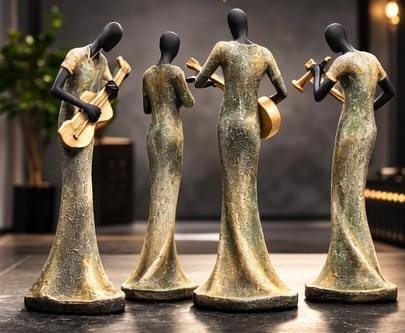 abstract musician figurines modern art showpiece living room office decor India abstract musician figurines set for home decor India