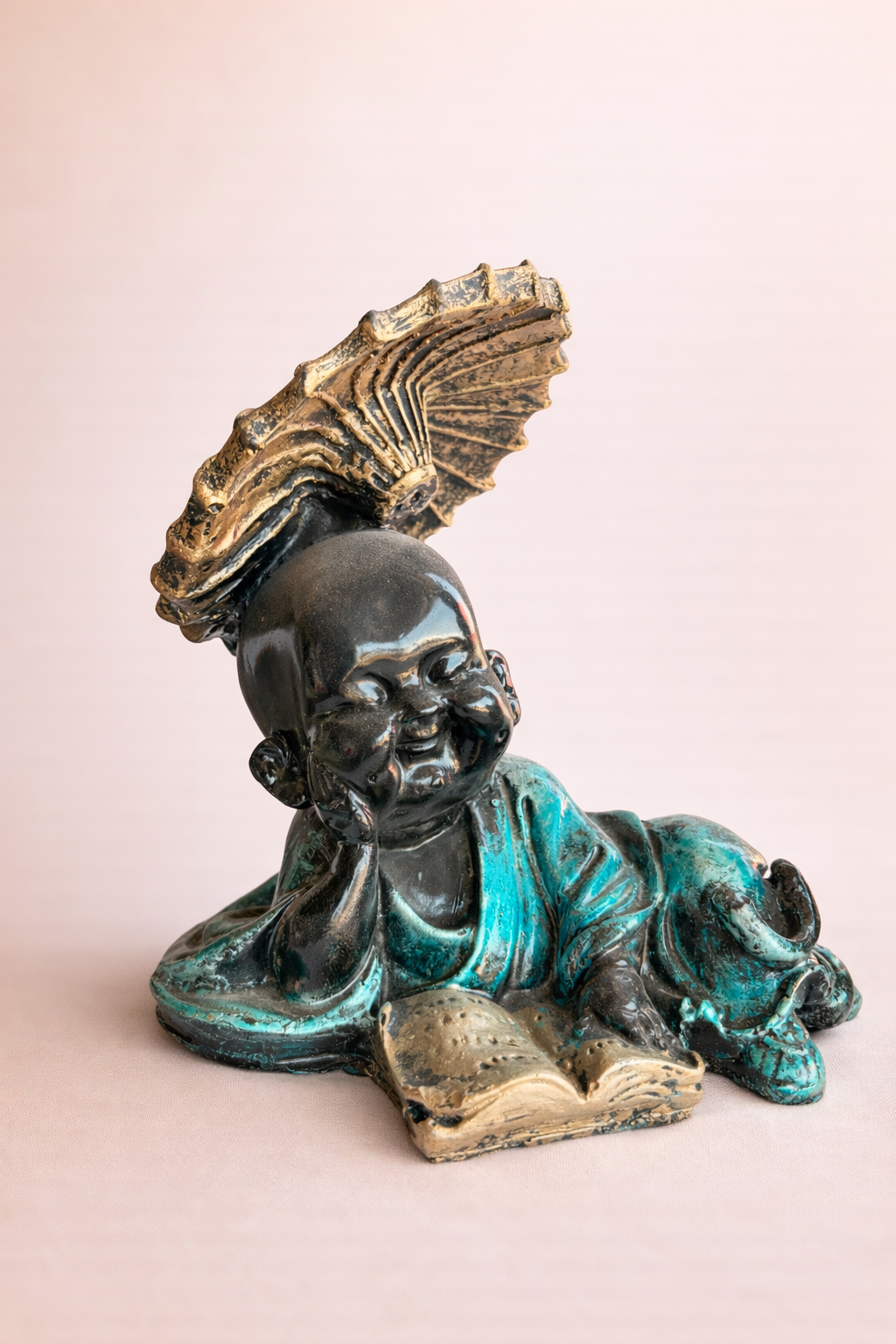 handcrafted monk statue set