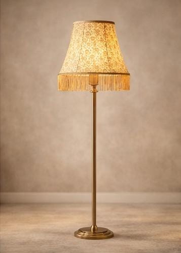 vintage floor lamp fabric shade crystal accent luxury standing lamp living room bedroom decor India vintage floor lamp for living room India