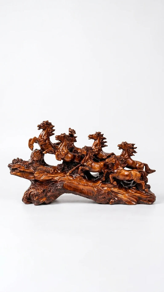 Handcrafted Seven Running Horses Showpiece – Decor for Home & Office