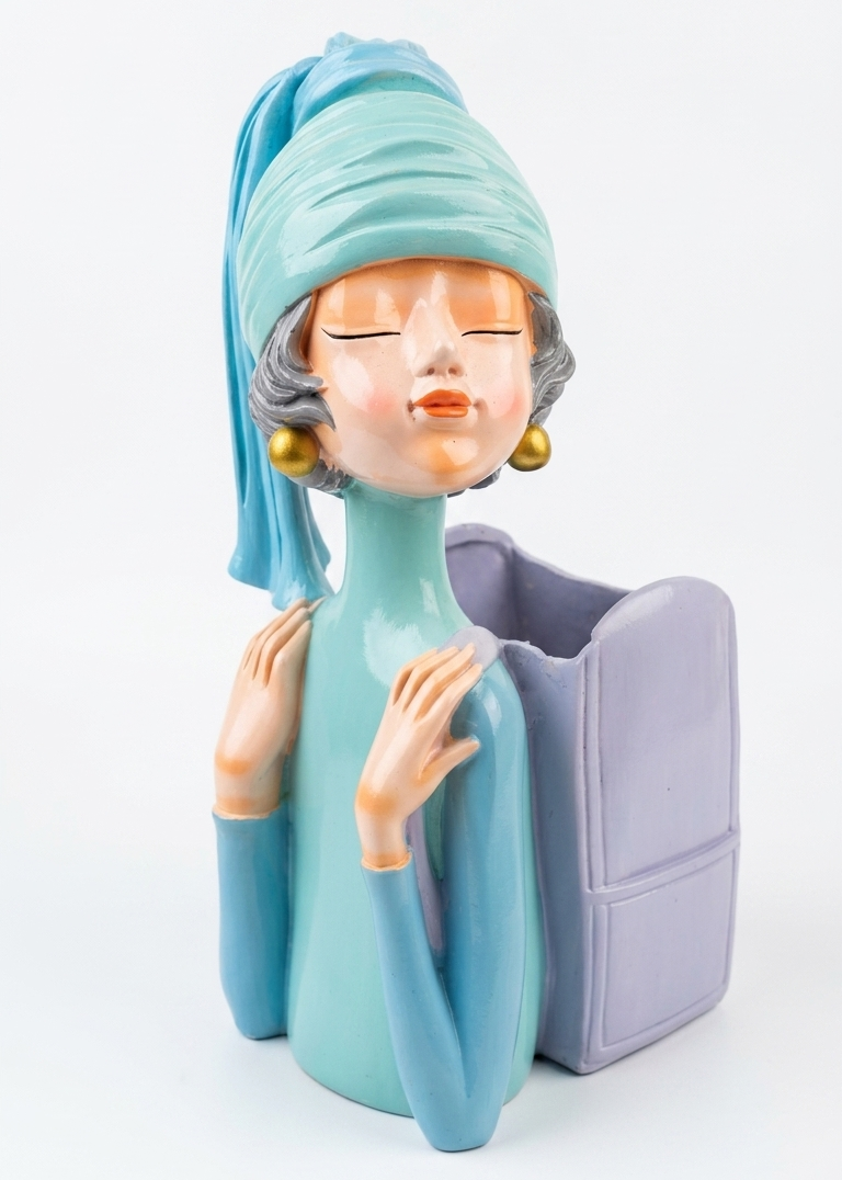 Elegant Lady Book Holder Showpiece