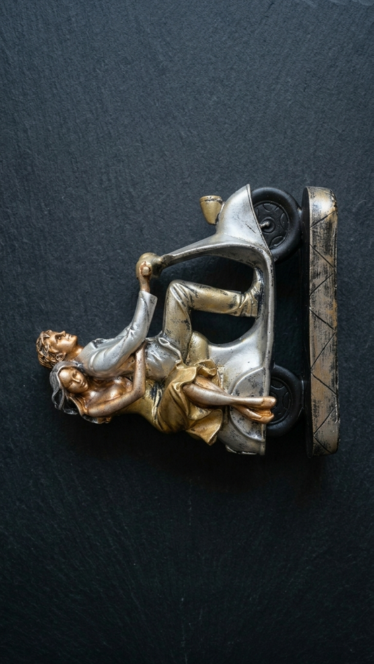 Handcrafted Romantic Couple Scooter Showpiece