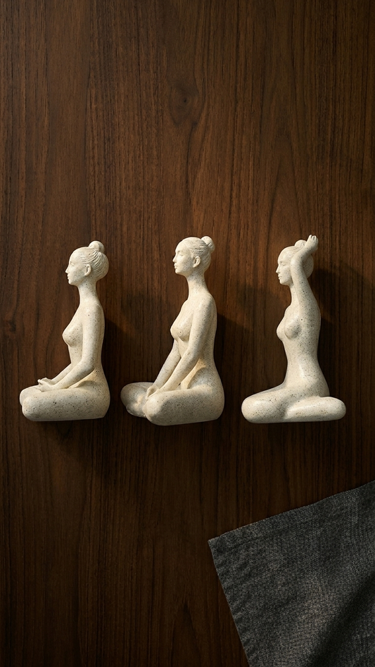 Yoga woman figurines set for home decor India – Handcrafted Meditation Sculptures for Luxury Home Decor India