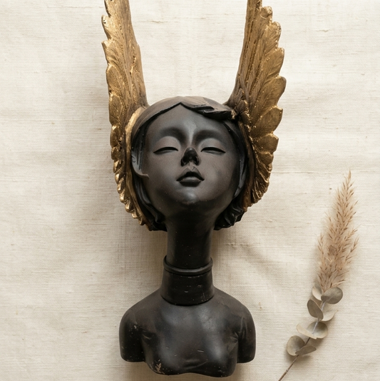 Handcrafted Black Angel Wings Lady