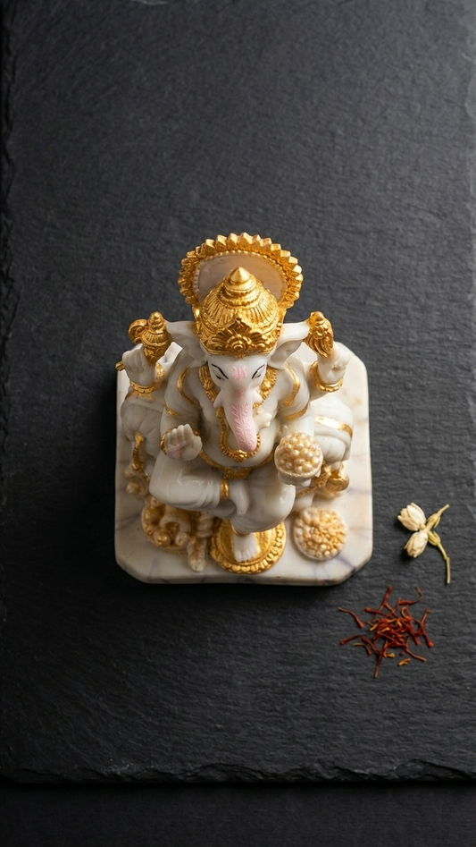 handcrafted Marble Ganesha Idol