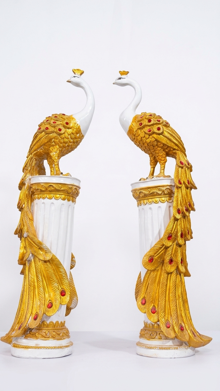Golden Peacock Showpiece