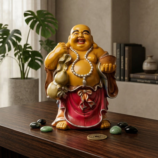 handcrafted laughing buddha wealth