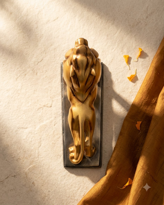 Golden Lion Sculpture for Home Decor
