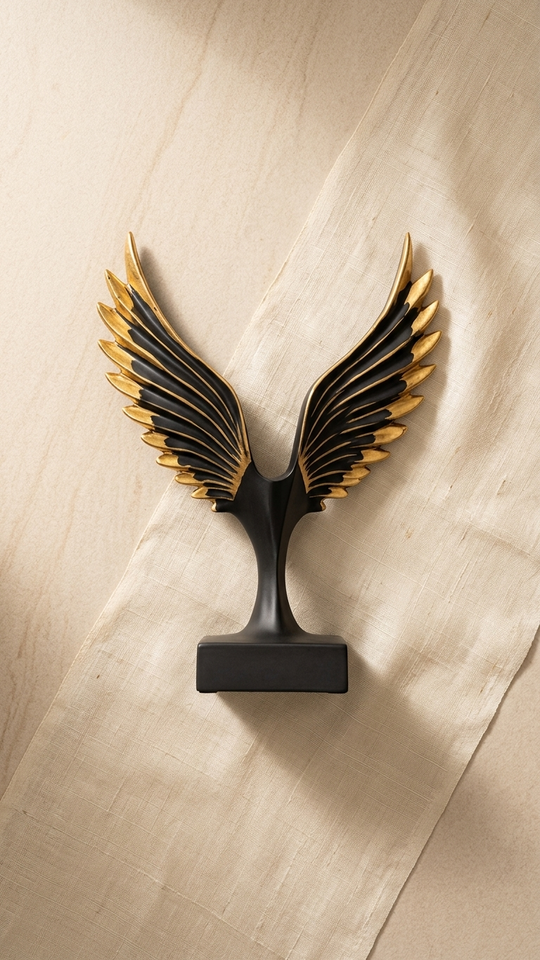 Black gold angel wings sculpture home decor India – Modern Abstract Tabletop Showpiece for Home & Office Decor India