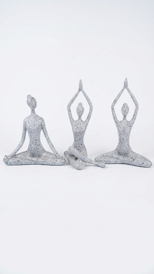 Meditation Yoga Lady Showpiece Set of 3 for Positive Energy | Modern Home Decor & Spiritual Statue