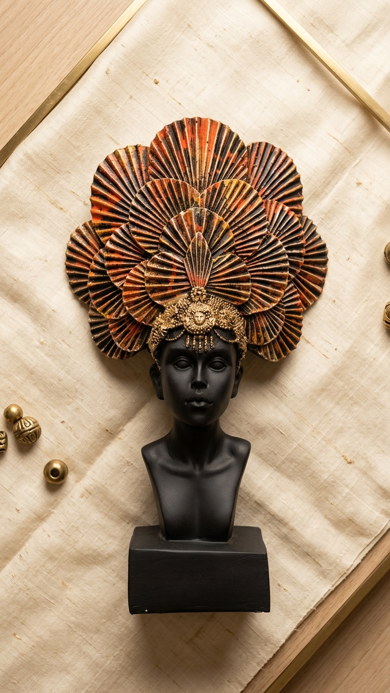 Handcrafted Tribal Lady Bust Sculpture