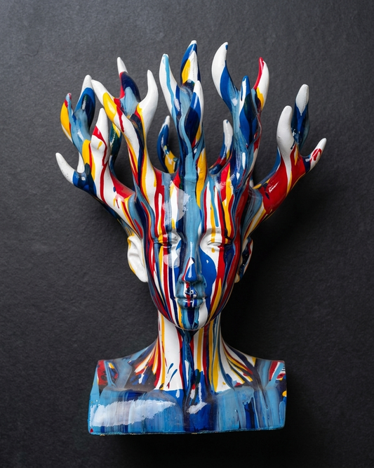 Handcrafted Abstract Face Showpiece–Modern Decor