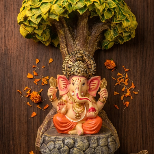 Handcrafted Tree Ganesha Idol for Home Decor