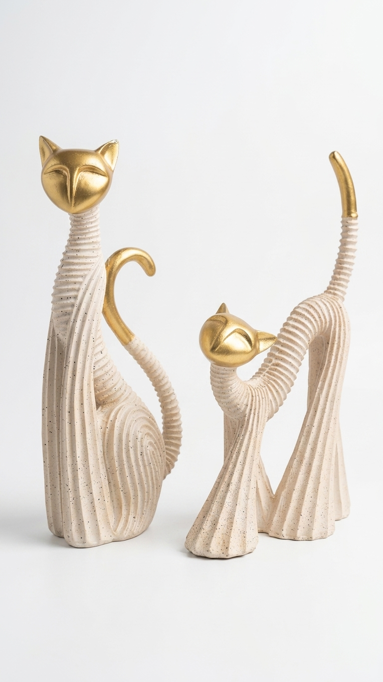 Royal Cat Couple Showpiece Set