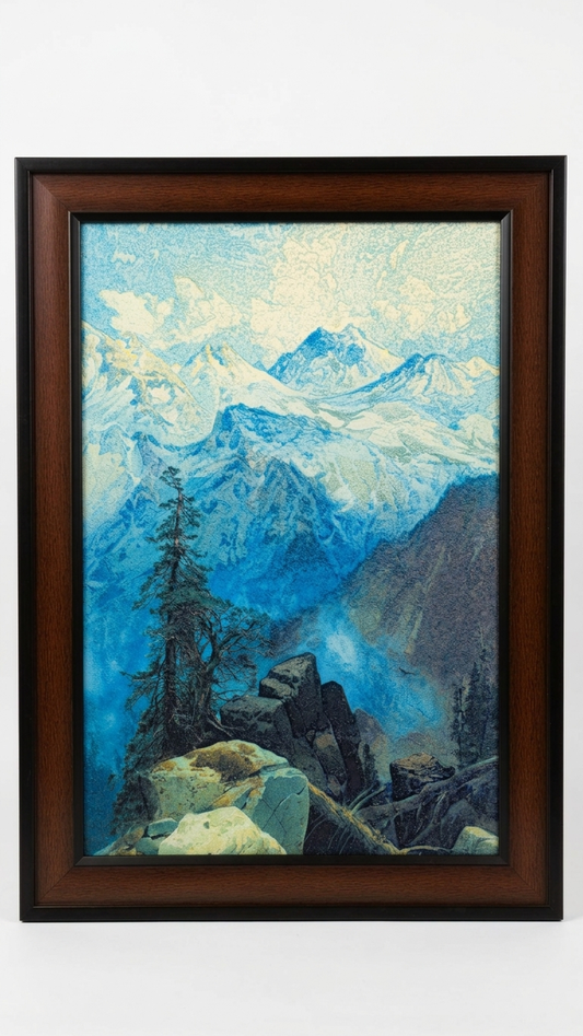 Handcrafted Mountain Landscape Wall
