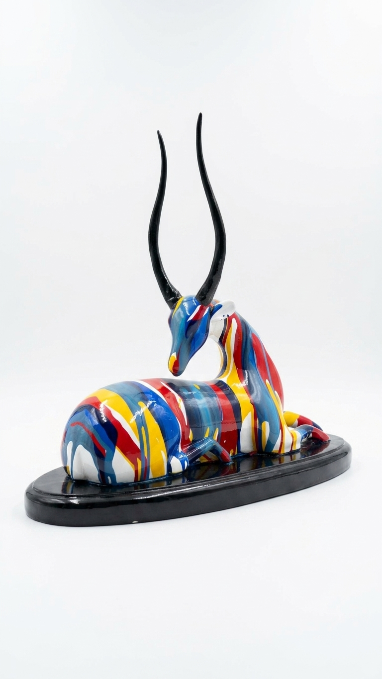 Handcrafted Antelope Showpiece – Modern Resin Animal Sculpture for Luxury Home Decor