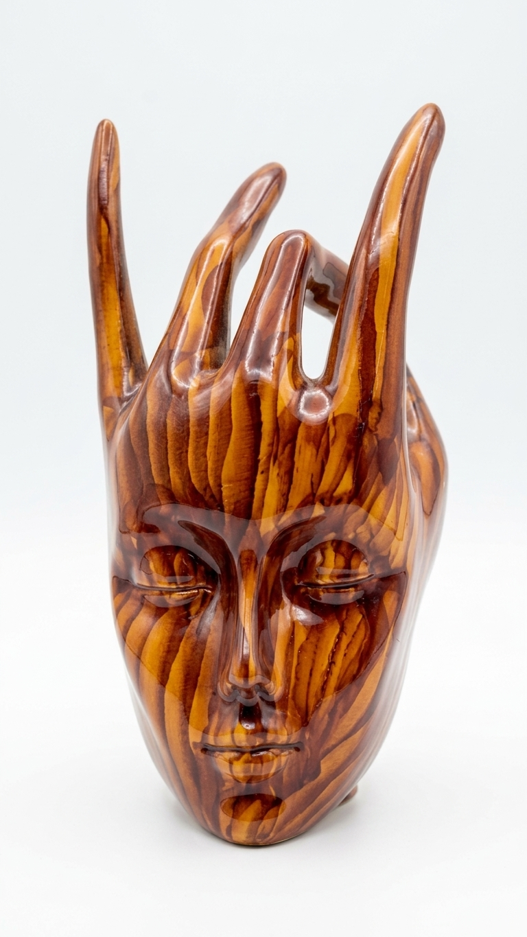 Handcrafted Resin Face Showpiece – Modern Abstract Decorative Sculpture | Made in India