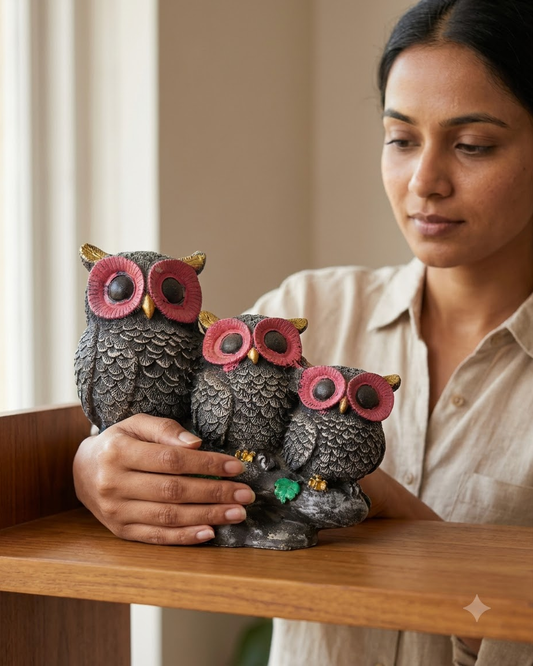 Three Owls Showpiece Set of 3