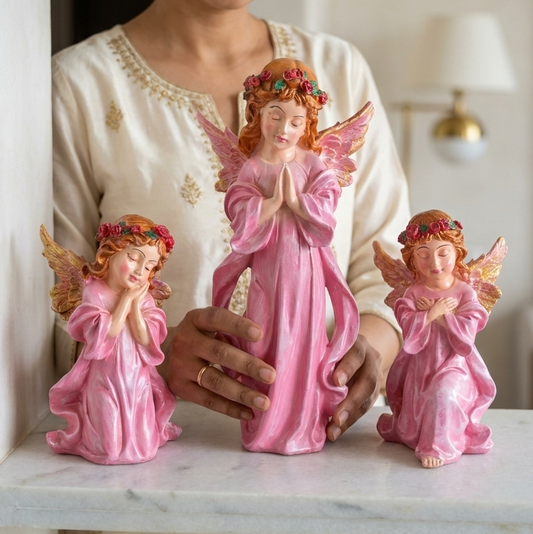 Pink Angel Blessings Showpiece