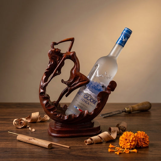 Dancing Lady Showpiece in Wood Finish | Elegant Resin Sculpture