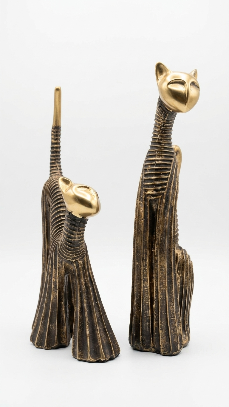 Royal Cat Couple Showpiece Set