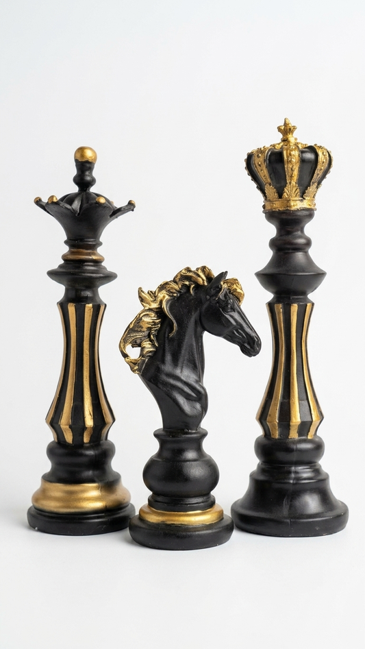 Handcrafted Chess Piece Decor Set