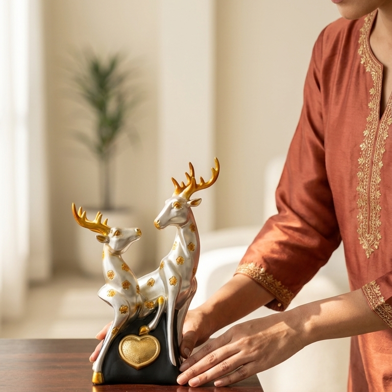 Handcrafted Deer Couple Showpiece