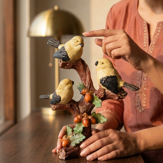 Three Birds on Tree Showpiece