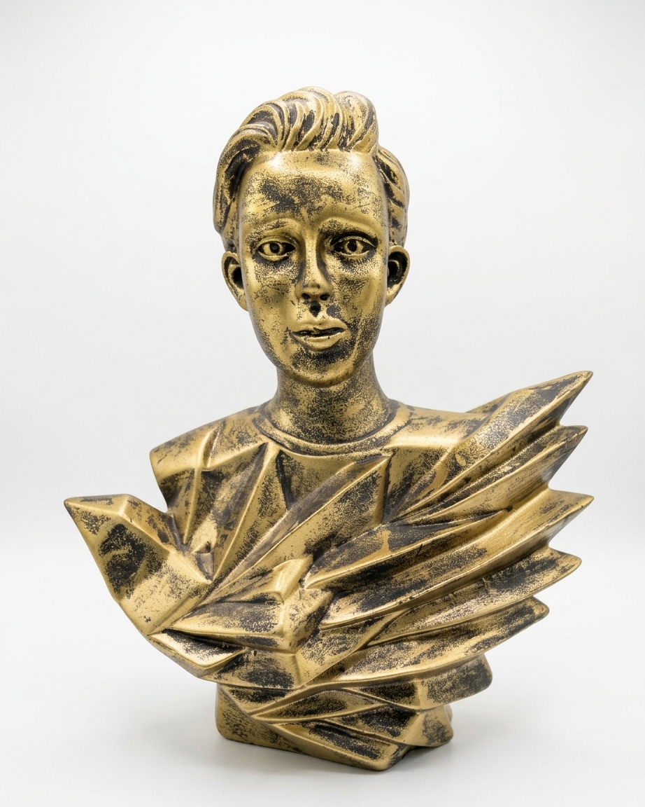 Handcrafted Geometric Gentleman Bust Sculpture – Modern Artistic Showpiece