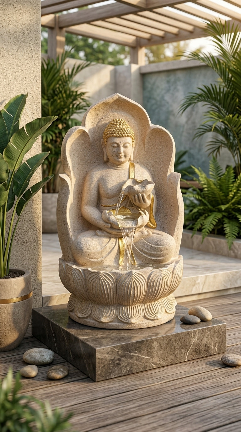Handcrafted Buddha Tabletop Water Fountain