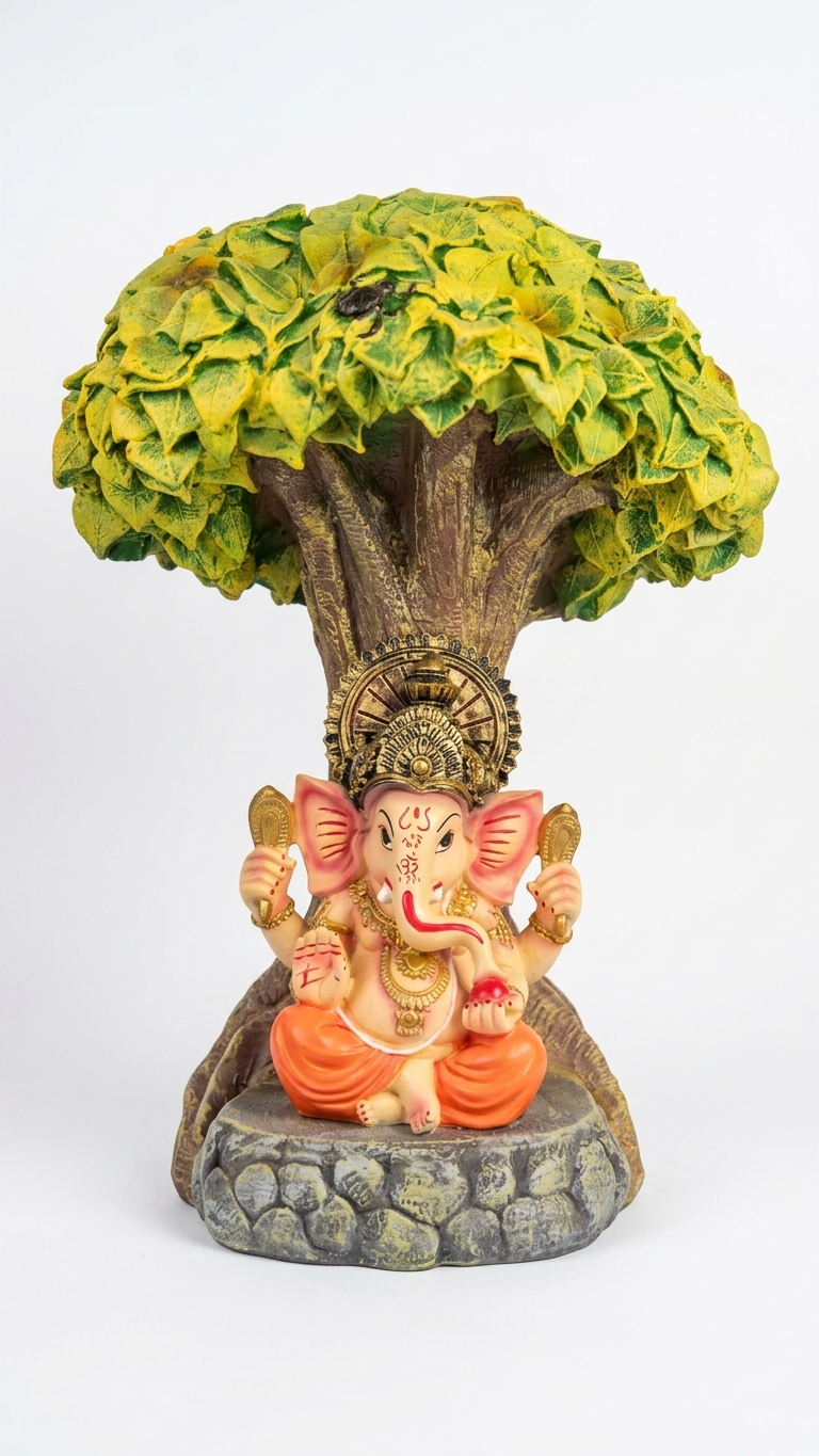 Handcrafted Tree Ganesha Idol for Home Decor