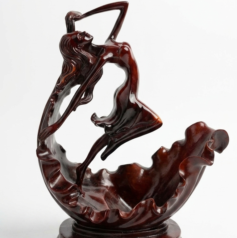 Dancing Lady Showpiece in Wood Finish
