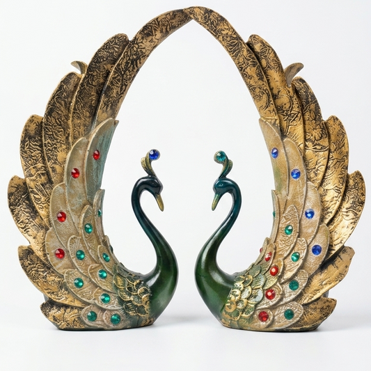 Royal Peacock Pair Showpiece