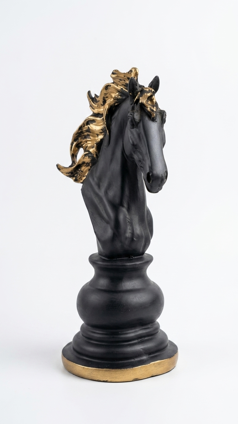 Handcrafted Black Horse Head Showpiece