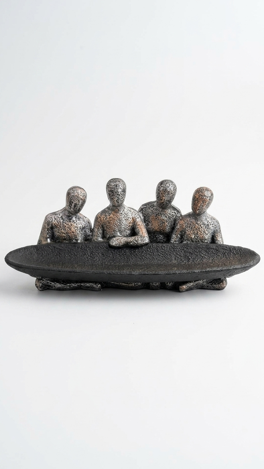 Handcrafted Abstract Human Figurine Bowl Showpiece