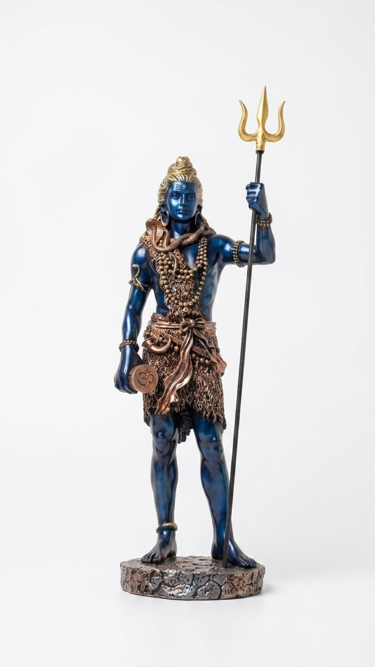 Lord Shiva Statue with Trishul for Home Decor