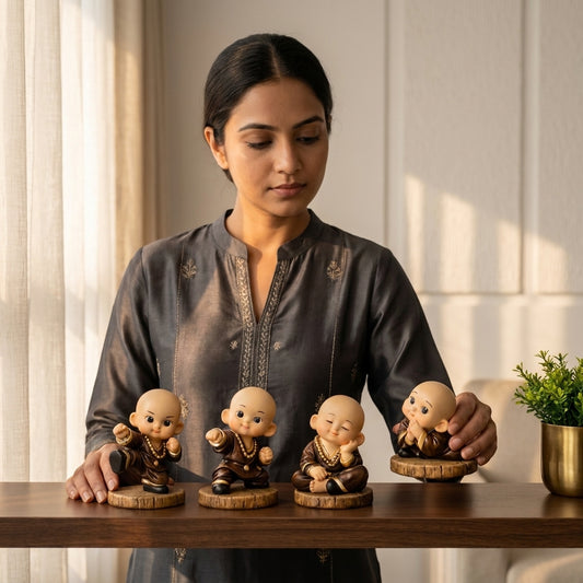 Meditating monk figurines for home decor India– Peaceful Buddhist Showpiece for Home & Office Decor India