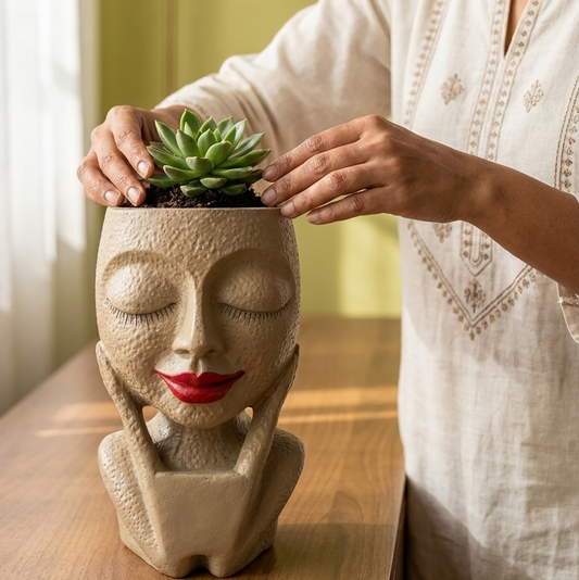 Artistic Lady Head Pot