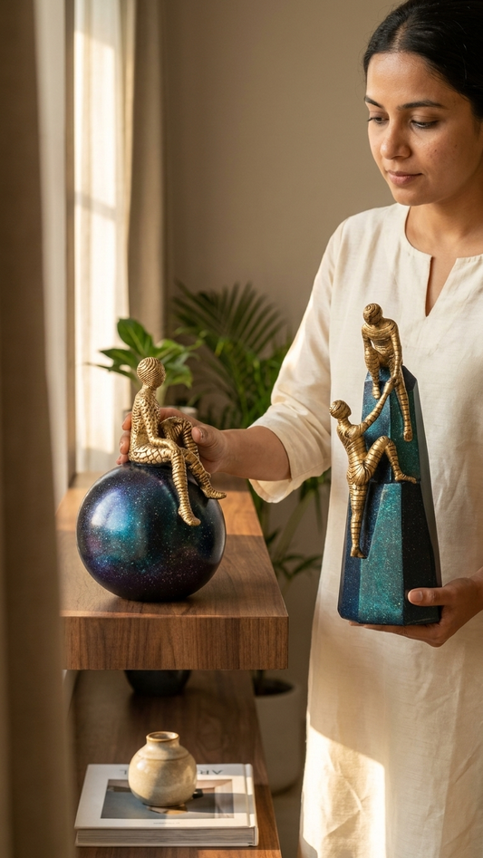 Abstract thinker man sculpture set for home decor India