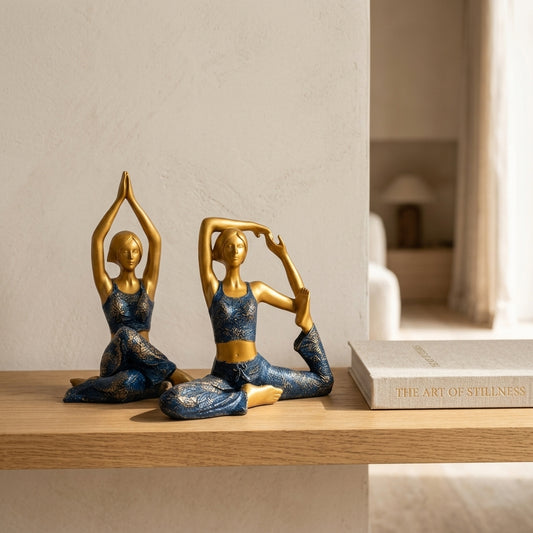 Yoga pose figurine set for home decor India – Luxury Home Decor Showpieces India