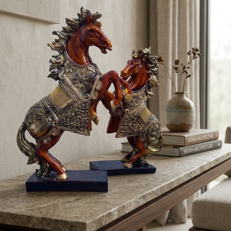 Rearing Horse Showpiece Set