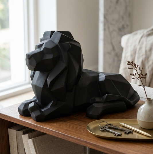 Modern Geometric Lion Decor