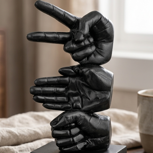 Modern hand gesture sculpture