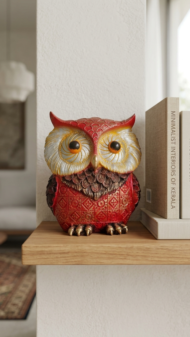 Handcrafted Vintage Owl Showpiece for Home Decor – Premium Decorative Owl Sculpture