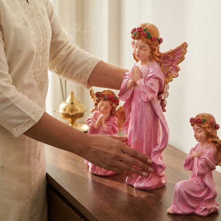 Pink Angel Blessings Showpiece