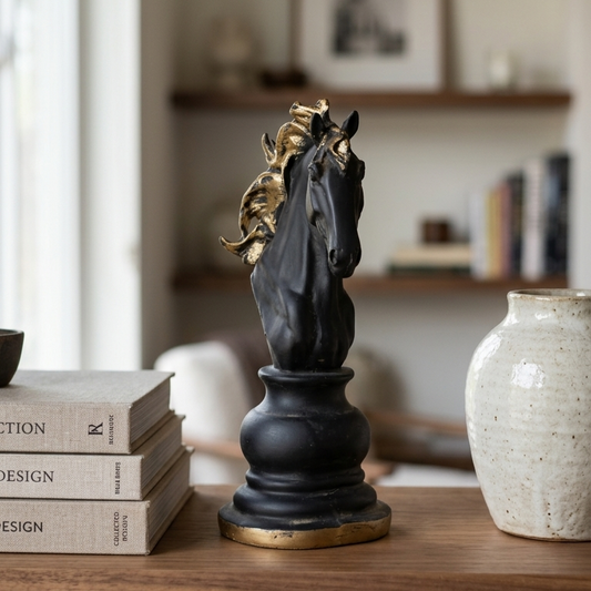 Handcrafted Black Horse Head Showpiece