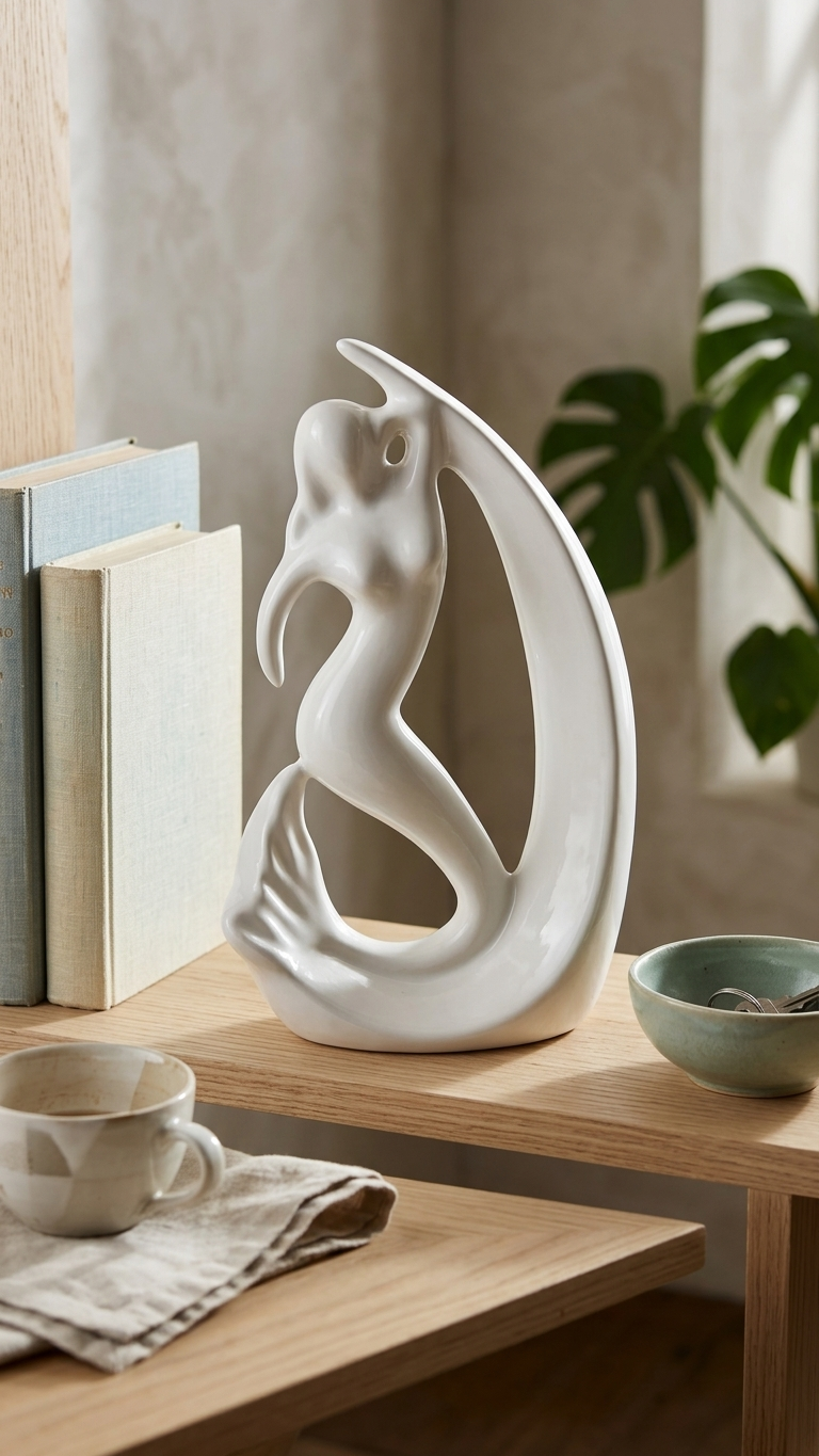 Elegant White Lady Abstract Showpiece for Living Room | Modern Luxury Home Decor Statue