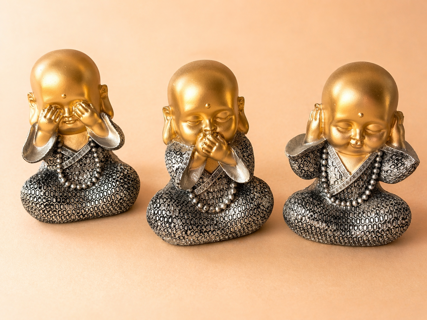 Handcrafted Three Wise Monks Showpiece