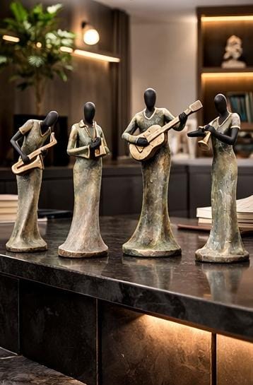 Abstract Musician Figurines Set – Modern Art Showpiece for Living Room & Office Décor